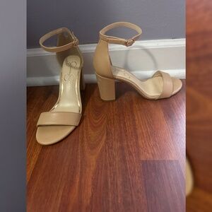 Jessica Simpson Nude Chunky Peep Toe Heel